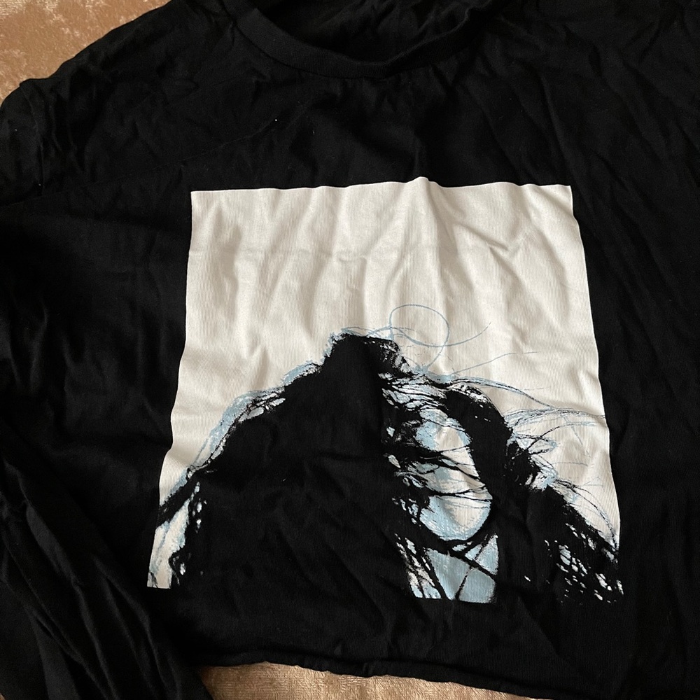 Black H&M graphic crop top